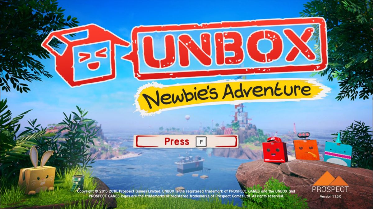 Unbox: Newbie's Adventure (Windows) screenshot: Title screen