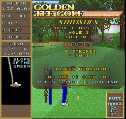 Golden Tee Golf (Arcade) screenshot: Bogey