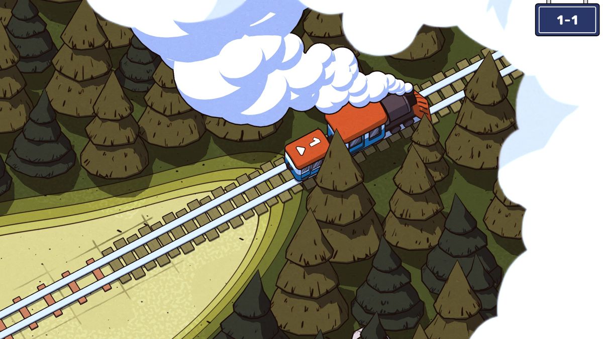 Railbound (Windows) screenshot: Connect the wagon(s) and get the train to move to complete a level.