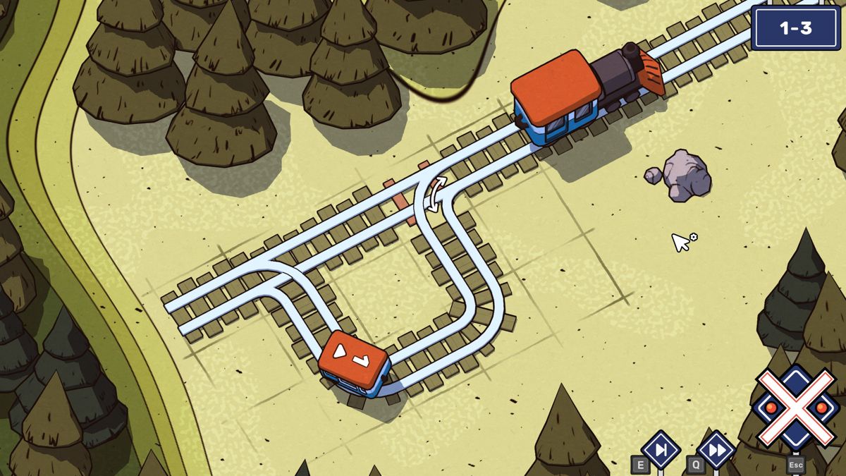 Railbound (Windows) screenshot: Riding a finished track.
