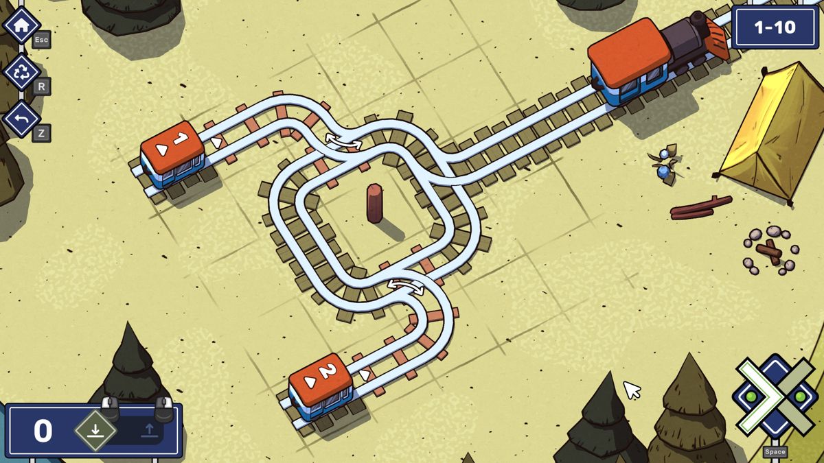 Railbound (Windows) screenshot: Get two wagons to connect in the right order.