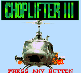 Choplifter III (Game Gear) screenshot: Title screen
