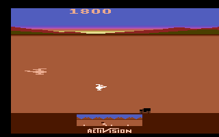 Chopper Command (Atari 2600) screenshot: A game in progress