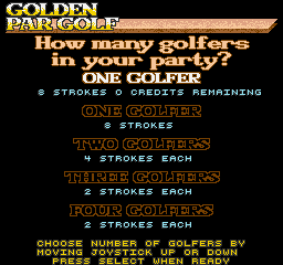 Golden Par Golf (Arcade) screenshot: Choose Players