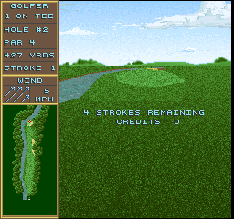 Golden Par Golf (Arcade) screenshot: Strokes Remaining