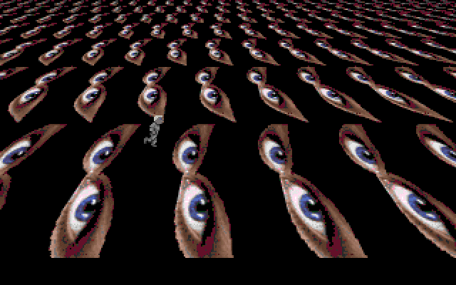 D/Generation (DOS) screenshot: You must escape this nightmarish landscape if you ever hope to confront the D/Generation itself