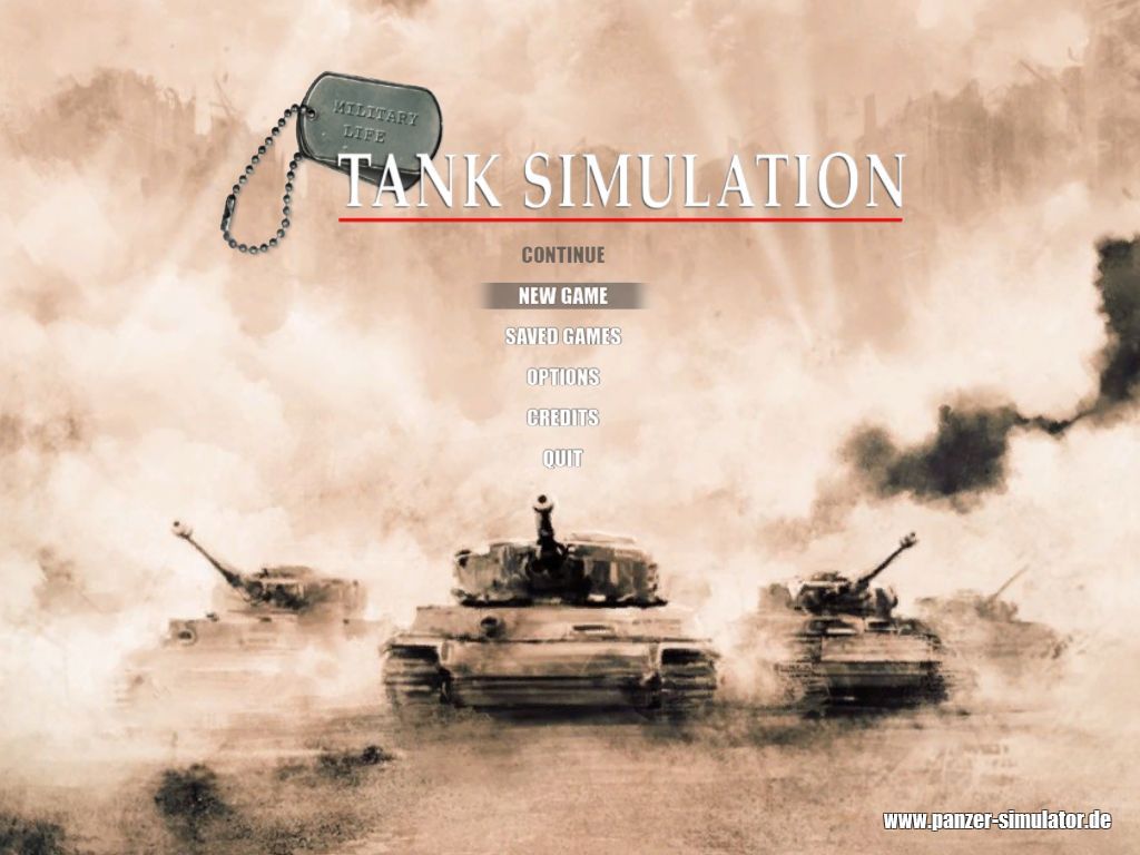 Tank Simulator (Windows) screenshot: The main menu