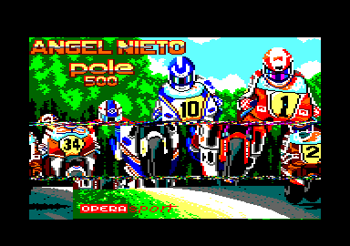 Angel Nieto Pole 500 (Amstrad CPC) screenshot: Title screen.