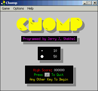 Chomp (Windows 3.x) screenshot: Title screen