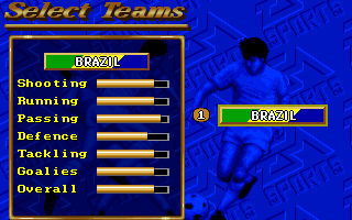 FIFA International Soccer (DOS) screenshot: Select Your Team