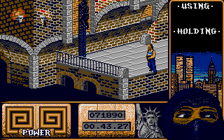 Last Ninja 2: Back with a Vengeance (Amiga) screenshot: Climbing the ladder.
