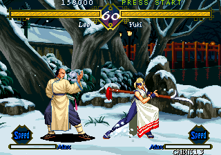 The Last Blade (Neo Geo) screenshot: Fighting Yuki