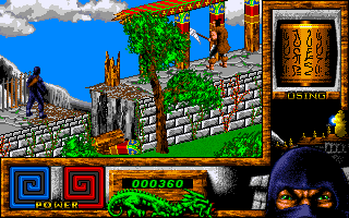 Last Ninja 3 (Amiga) screenshot: Too far for a jump.