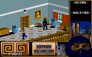 Last Ninja 2: Back with a Vengeance (Amiga) screenshot: Inside the mansion.