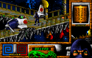 Last Ninja 3 (Amiga) screenshot: Aircraft? Something is wrong.
