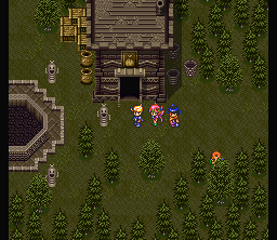 Chō Mahō Tairiku Wozz (SNES) screenshot: Visiting a small village