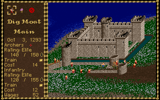 Castles: The Northern Campaign (DOS) screenshot: You can now train your troops.