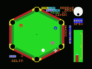 Angle Ball (MSX) screenshot: Determine where to hit the ball