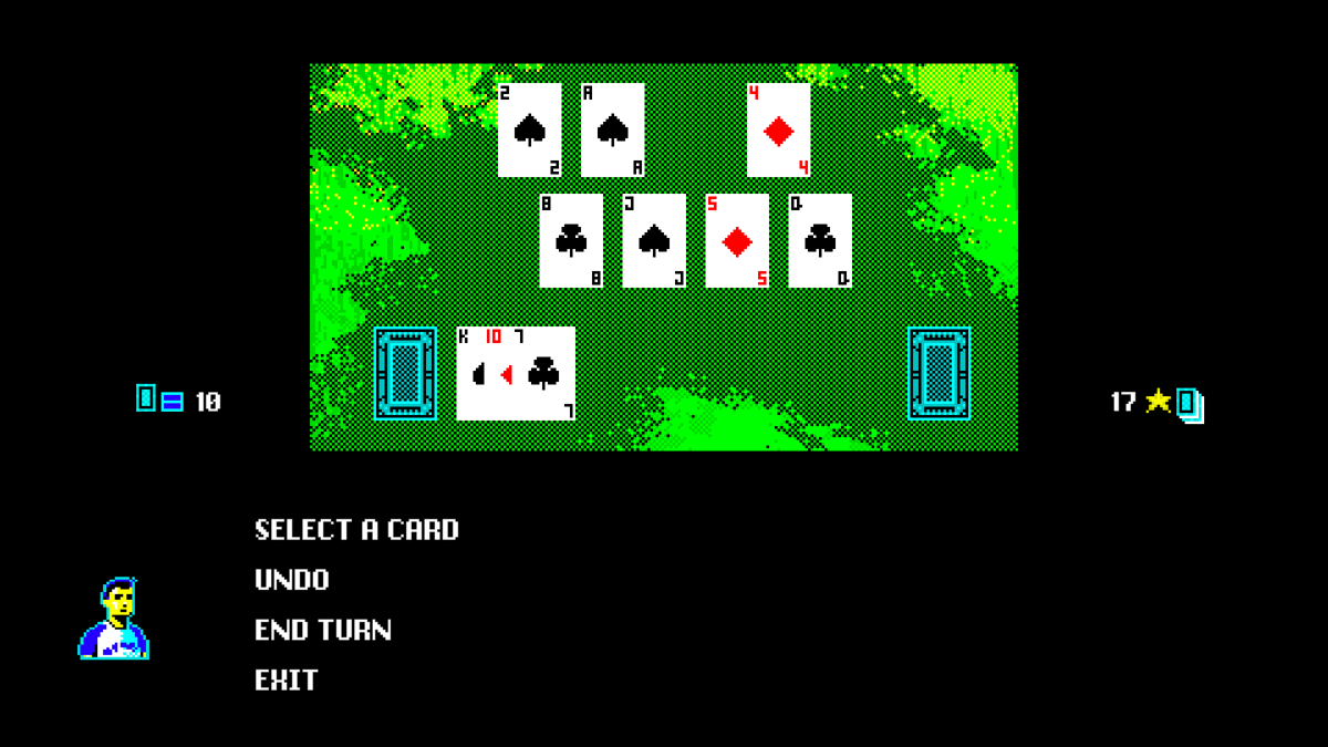Varney Lake (Windows) screenshot: The game includes several varied minigames. Here's the Solitaire Ten - much easier than the Impossible Solitaire in "Mothmen 1966".