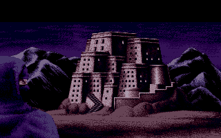 Last Ninja 3 (Amiga) screenshot: Enemy fortress (Intro).