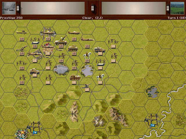 Pacific General (Windows) screenshot: Japanese campaign starts with land attack