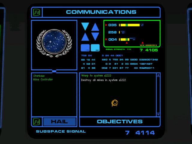 Star Trek: Starfleet Academy (Windows) screenshot: Communications console