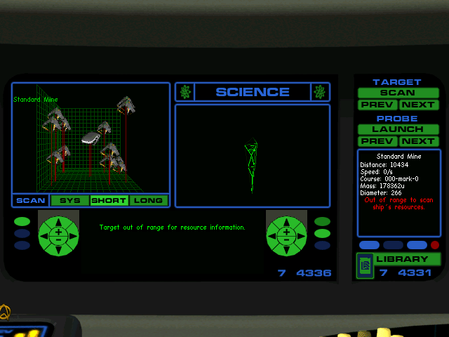 Star Trek: Starfleet Academy (Windows) screenshot: Scanning the area