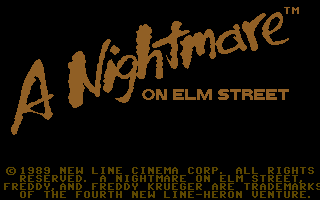 A Nightmare on Elm Street (Commodore 64) screenshot: Title