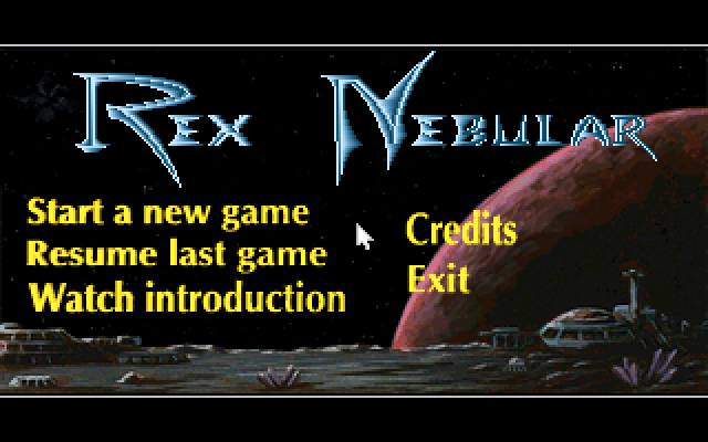 Rex Nebular and the Cosmic Gender Bender (Windows) screenshot: Main menu