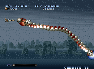 Last Resort (Neo Geo) screenshot: Huge snake approaching