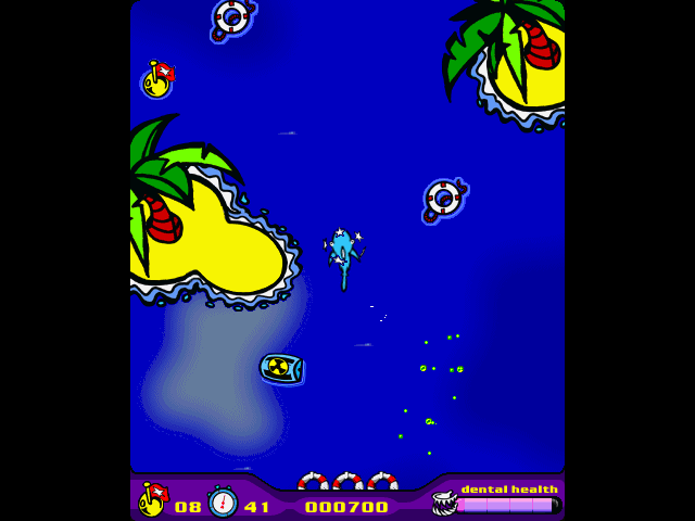 Shark Attack! (Windows) screenshot: Did you think the sea was clean?