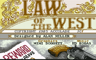 Law of the West (Commodore 64) screenshot: law of the west title screen