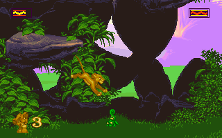 The Lion King (DOS) screenshot: Jump Over the Lizzards