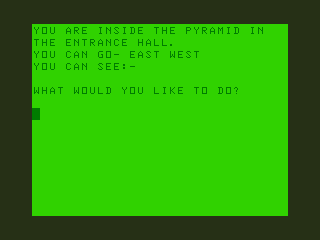 Pyradventure (Dragon 32/64) screenshot: Inside the Pyramid