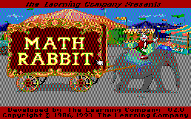 Math Rabbit (DOS) screenshot: Title Screen (Tandy)