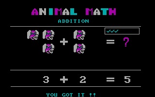 Animal Math (DOS) screenshot: Addition