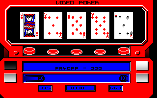 Las Vegas Video Poker (Amstrad CPC) screenshot: Oops, didn't win this time...