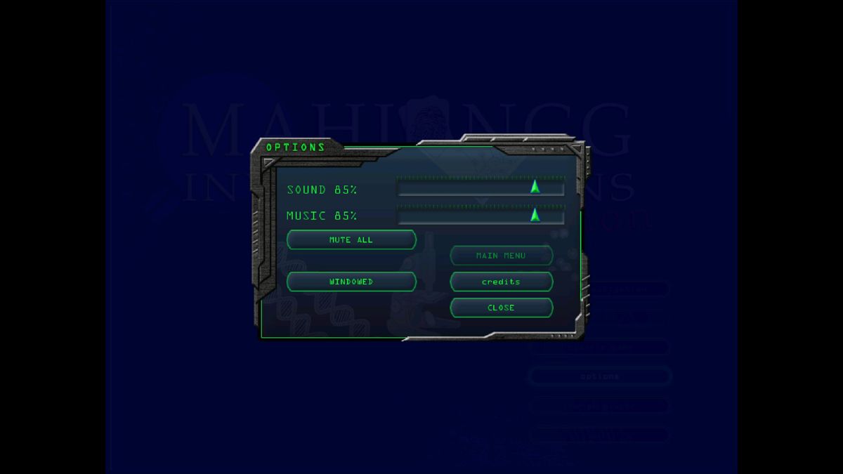 Mahjongg Investigations: Under Suspicion (Windows) screenshot: The game's configuration options. Note that it can be run in a window