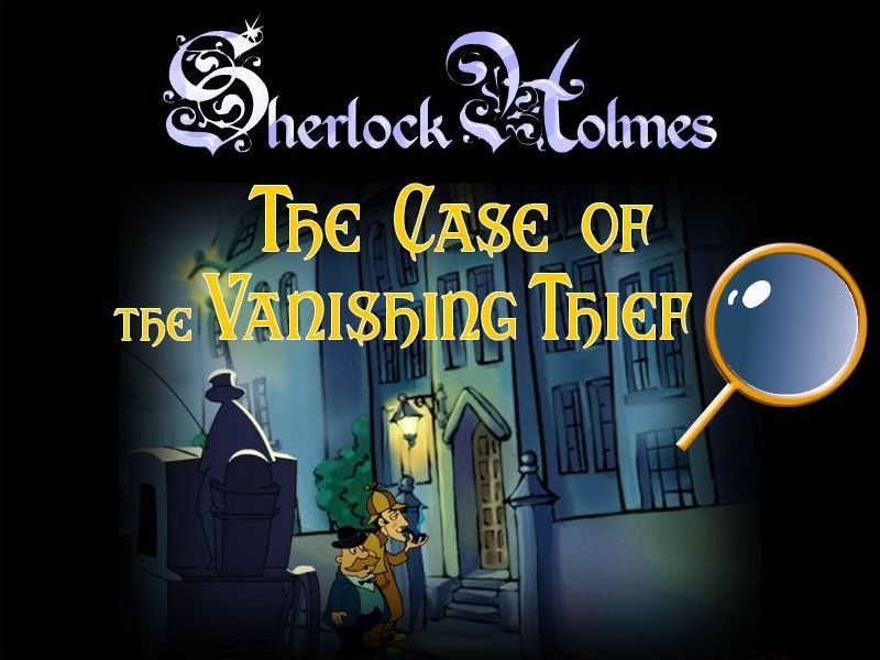 Sherlock Holmes: The Case of the Vanishing Thief (Windows) screenshot: The title screen comes after a very long introduction. Note there are no configuration options.