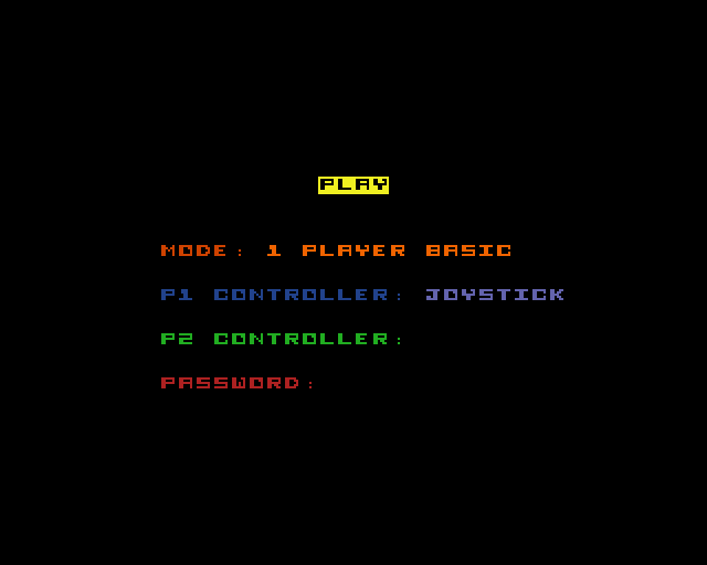 Pipe Dream (Amiga) screenshot: Main menu