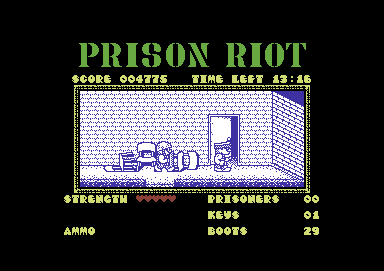 Prison Riot (Commodore 64) screenshot: He's behind you