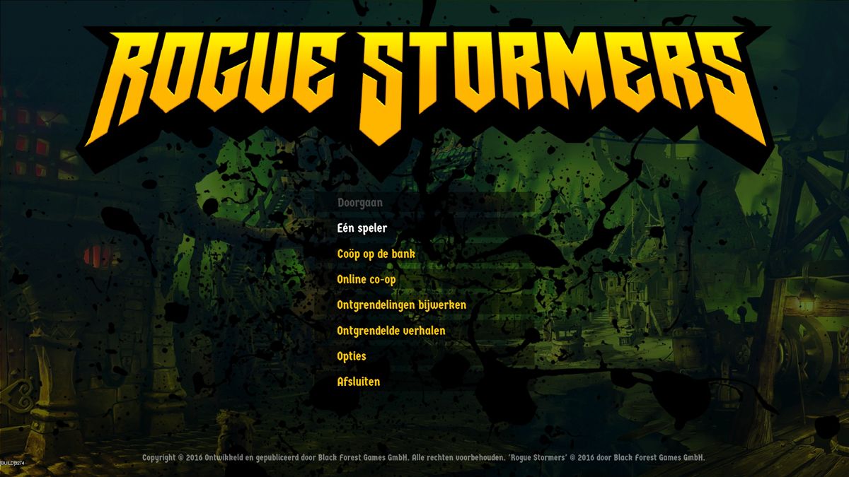 Rogue Stormers (Windows) screenshot: Main menu (Dutch version)