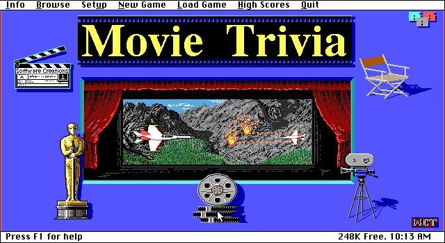 Movies Trivia (DOS) screenshot: The title screen
