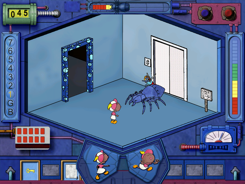 Magnus & Myggen: Skumlesens Hævn (Windows) screenshot: Combat with a robotic spider.