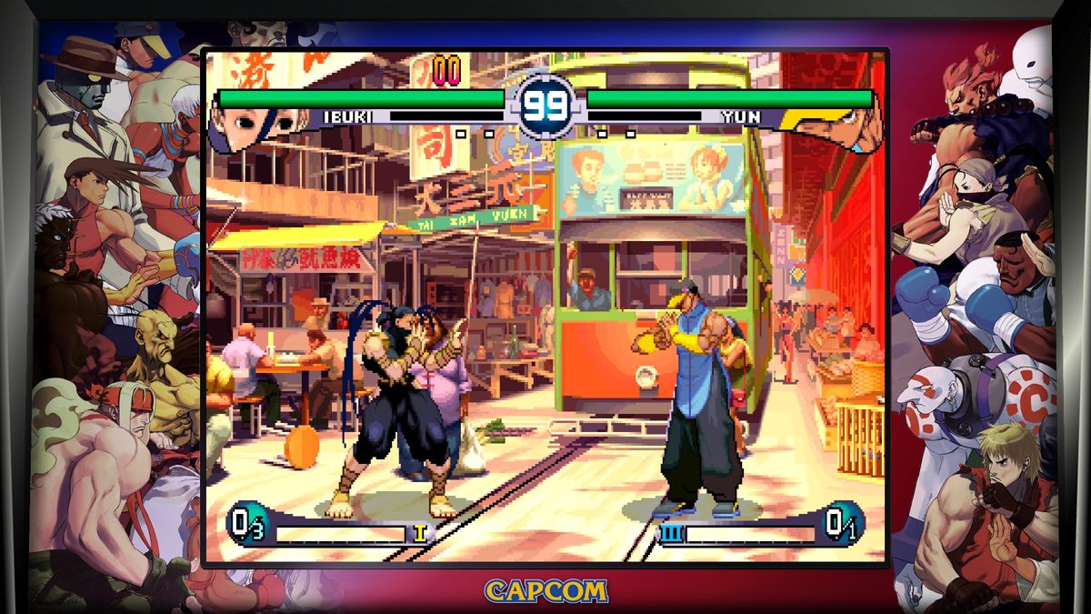 Street Fighter: 30th Anniversary Collection (Windows) screenshot: Street Fighter III: 2nd Impact - Giant Attack (1997), which introduced Personal Actions