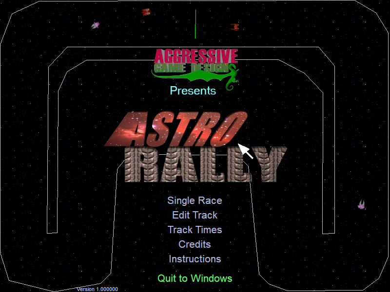 Astro Rally (Windows) screenshot: Astro Rally menu