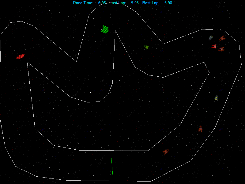 Astro Rally (Windows) screenshot: Playing the Moth Track