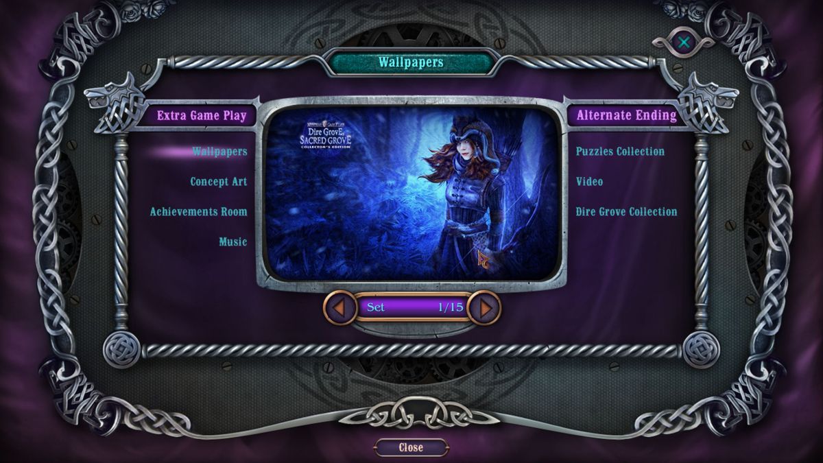 Mystery Case Files: Dire Grove, Sacred Grove (Collector's Edition) (Windows) screenshot: There are fifteen wallpapers available