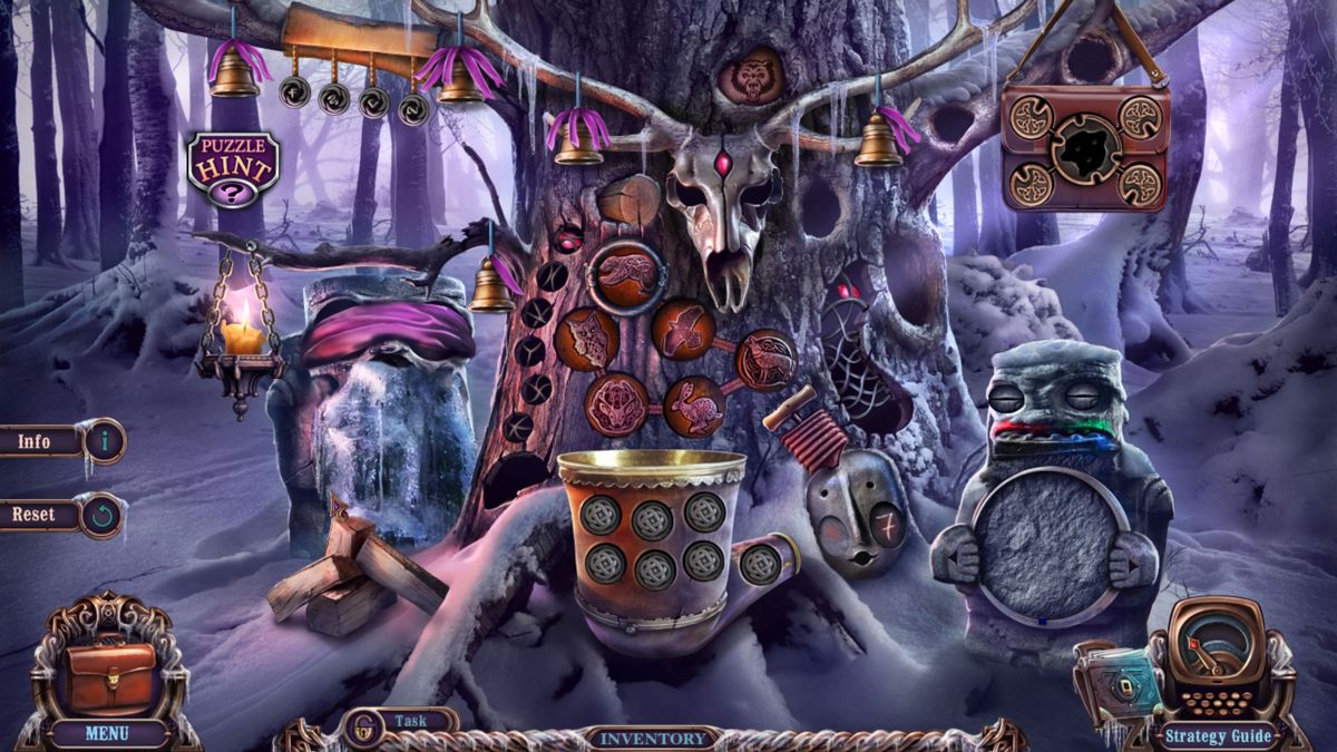 Mystery Case Files: Dire Grove, Sacred Grove (Collector's Edition) (Windows) screenshot: The game has a few screens like this where there are several puzzles which must be solved sequentially