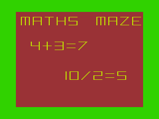 Fun Maths I (Dragon 32/64) screenshot: Maths Maze: Title
